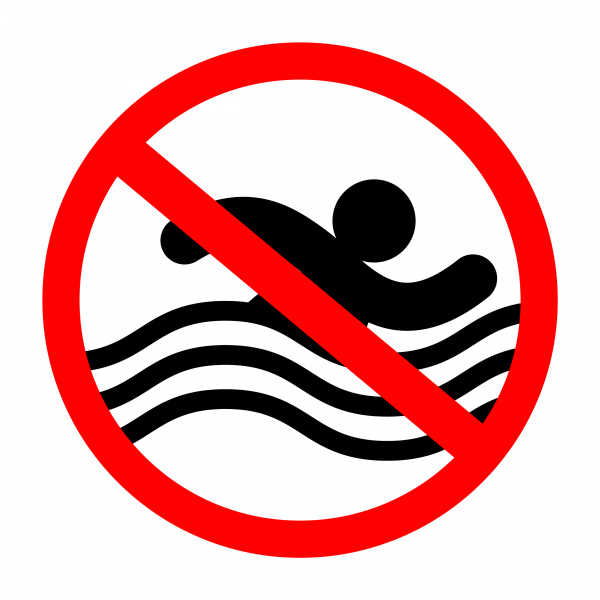 لا علامة السباحة على خلفية wite