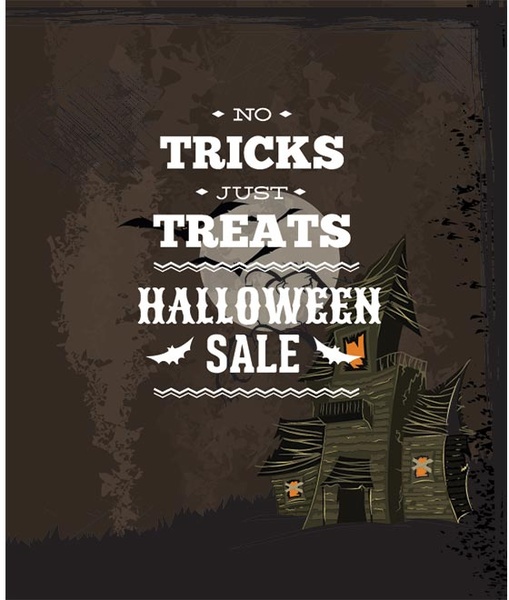 No Tricks Just Treats Halloween Poster Vector