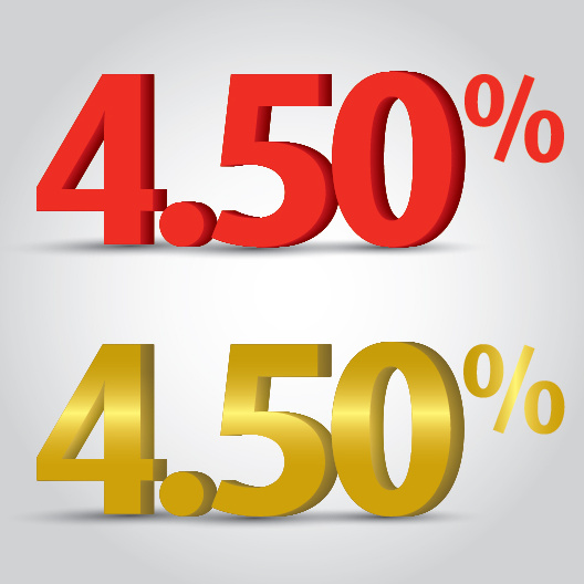 Número porcentaje rojo fondo de oro gris de último minuto en ventas 3d