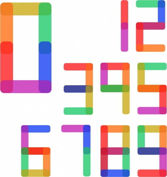 números de fondo colorido diseño digital