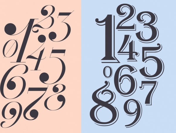 números de fondo diseño negrita cursiva