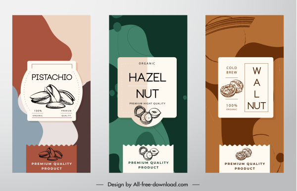 kacang label produk template dekorasi abstrak klasik gelap
