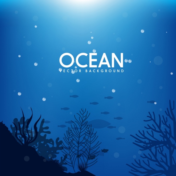 Ozean Tiefsee Symbol dunkel blauen Hintergrunddesign