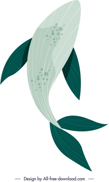 Ozean Wal-Symbol unten Seite Hintergrunddesign