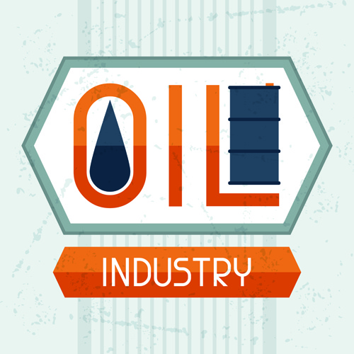 Oil Industry Elements With Grunge Background