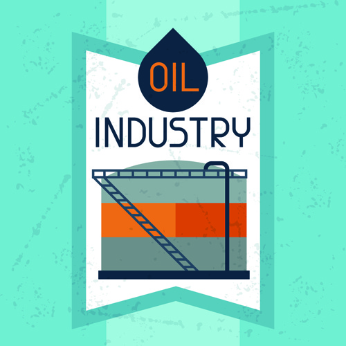 グランジ背景を持つ石油産業要素