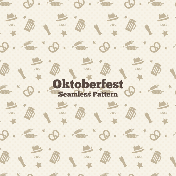 Oktoberfest bira ve buğday desen