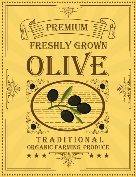 Olive, die klassisches Design Obst Texte Dekoration Werbung