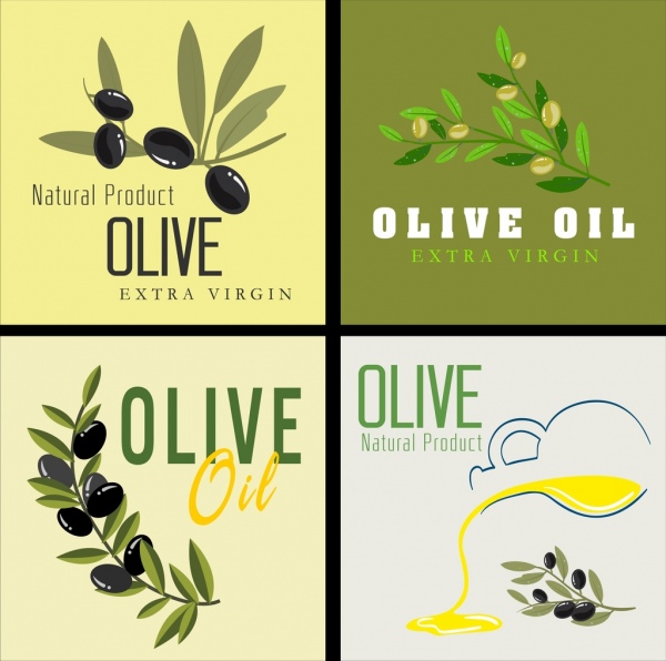 la décoration des bannières publicitaires icône de l'huile d'olive fruits