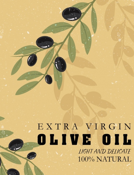 оливковое масло, фрукты значок темная ретро дизайн рекламы