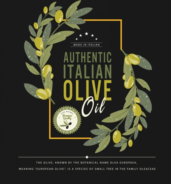 оливковое масло, зеленые плоды значок темный дизайн рекламы