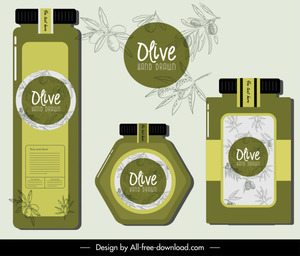 橄欖產品廣告橫幅手繪平裝。