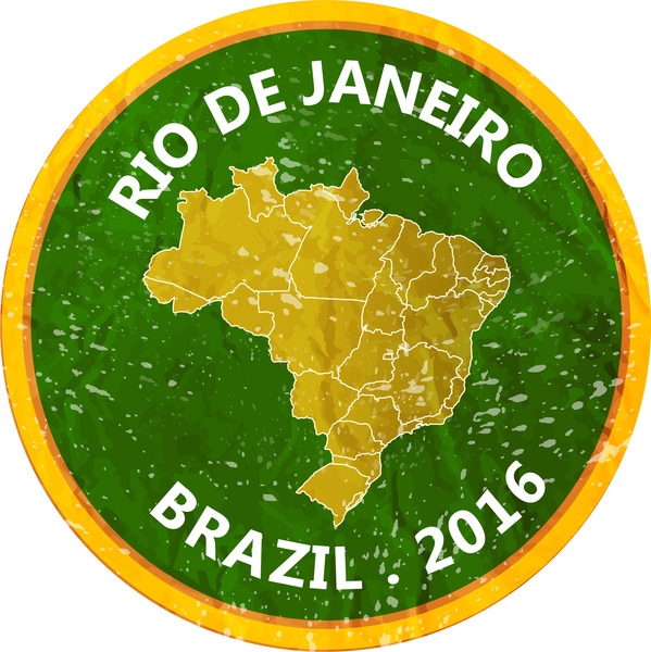 Jogos Olímpicos rio 2016 bandeira o projeto com mapa de círculo
