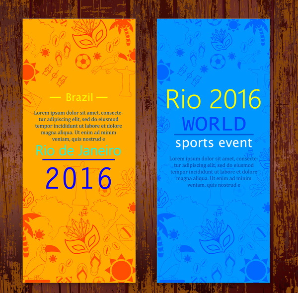 rio de janeiro 2016 Olimpiyat afiş tasarım şablonları
