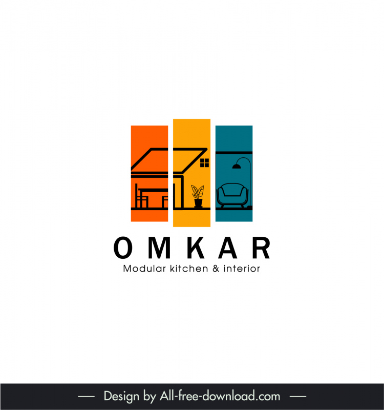 Omkar Logotype Flat House Furniture Texts Decor Classic Design