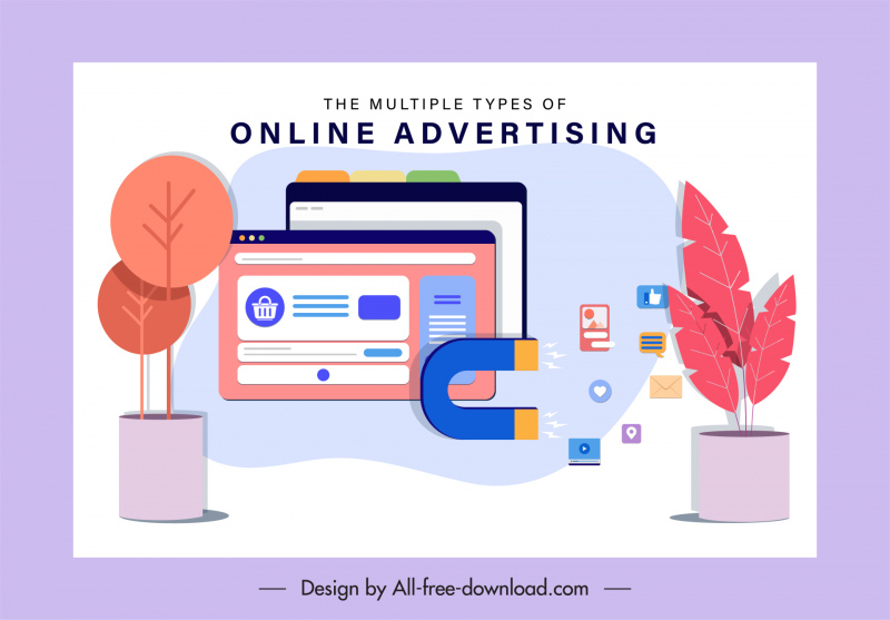 banner de publicidade on-line esboço de elementos de venda digital