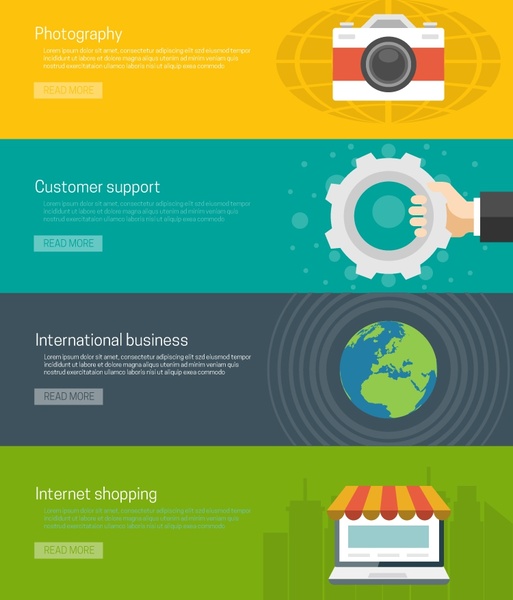 Ilustración de elementos de negocio negocio en Internet con páginas color estilo
