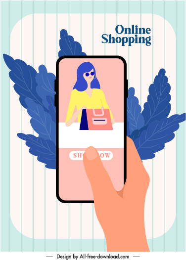 Banner publicitario de compras en línea smartphone deja boceto de aplicación