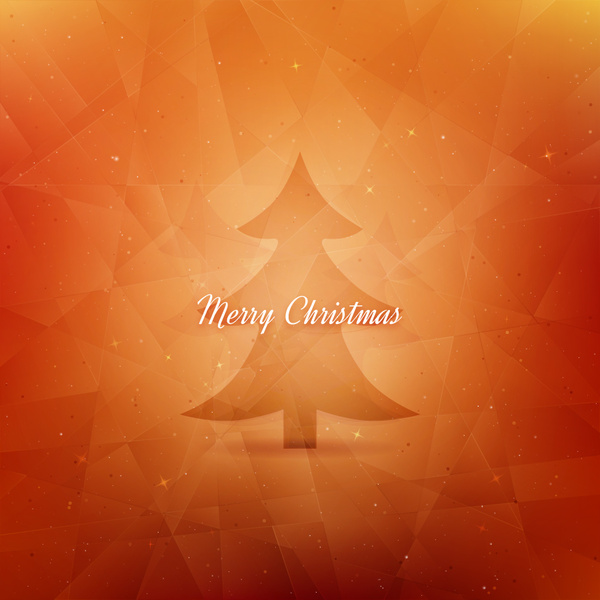 オレンジ色の抽象的なクリスマス ツリーの背景色