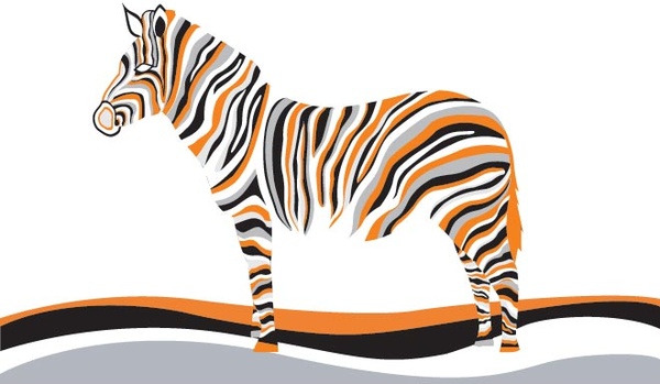 Orange und schwarze Linie Zebra Vektor