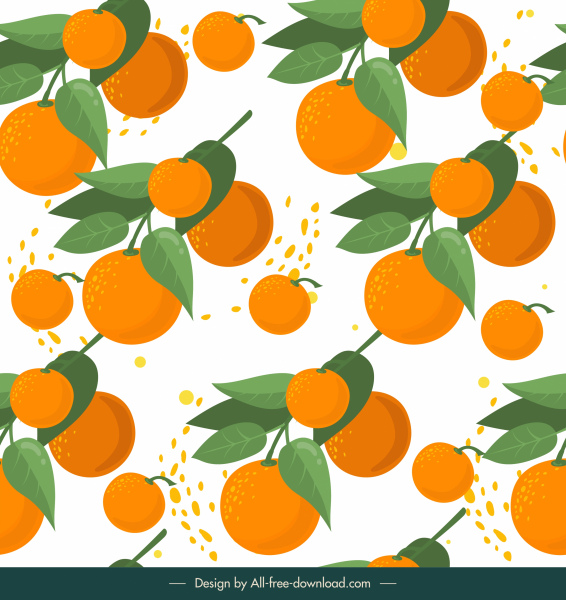 รูปแบบผลไม้สีส้มสดใสสง่างามการออกแบบคลาสสิก