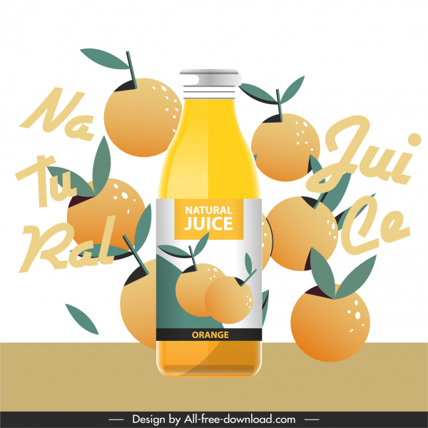 オレンジジュース広告バナーダイナミックフラットテキストフルーツ