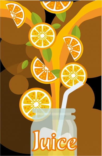 橙汁背景浇注 jar 装饰色彩设计