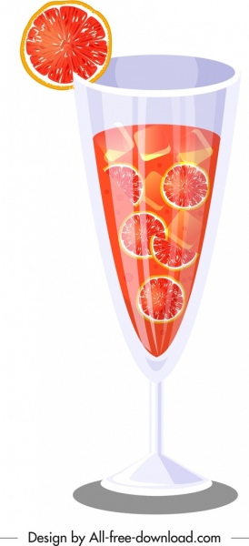 icono de cristal de zumo de naranja brillante de color diseño