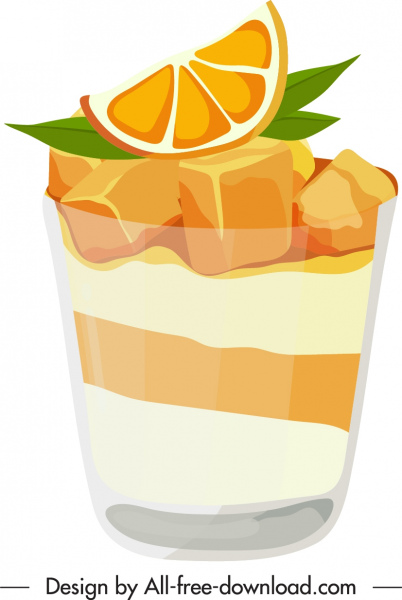 icono de jugo de naranja de color brillante clásico 3d sketch