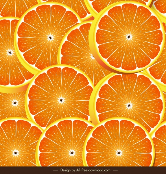 橙色切片图案彩色现代设计