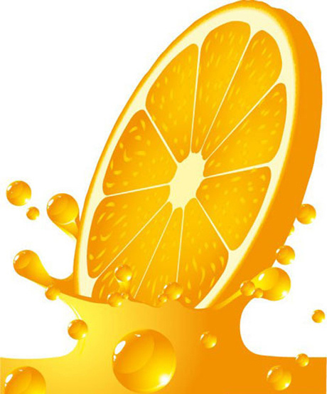 オレンジ色のスプラッシュのデザインのベクトル