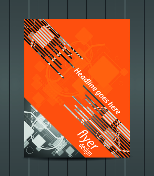 stile arancio flyer design vettoriale