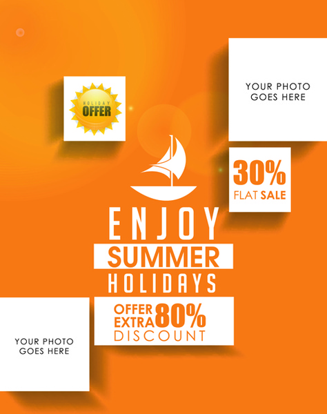 jeruk gaya musim panas liburan vektor poster