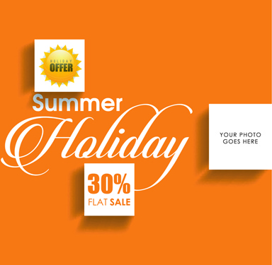 cartel de vector de estilos naranja verano vacaciones