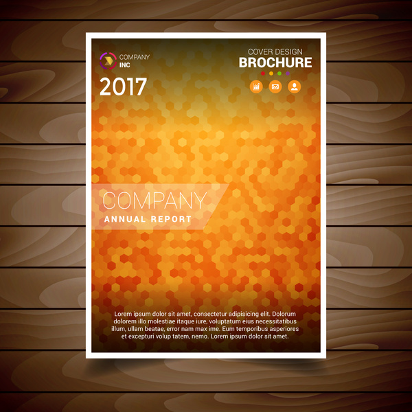 plantilla de diseño de folleto con textura naranja
