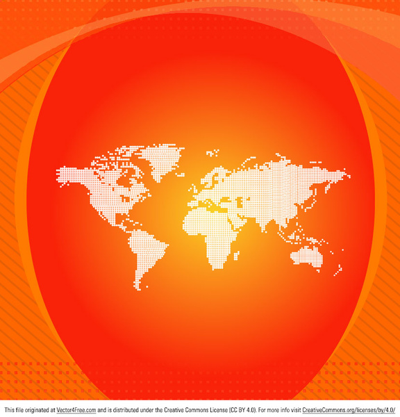 Orange Vektor-Weltkarte