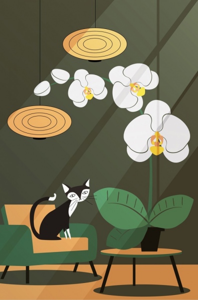 orchidea dipinto color design classico