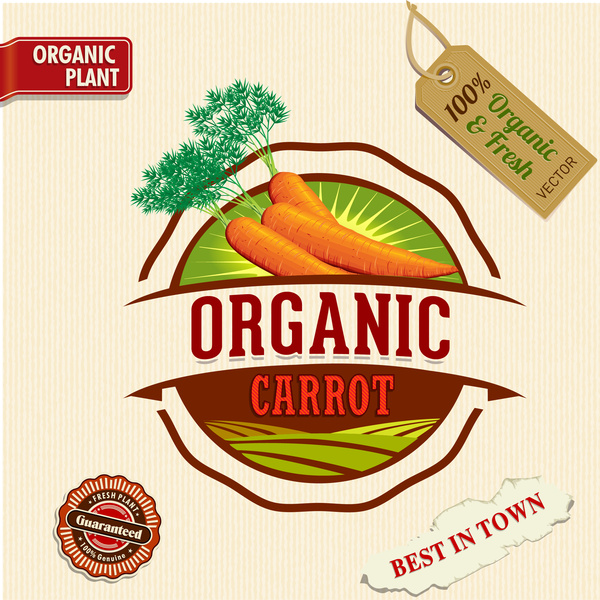 Insigne de vente de jus de carotte bio