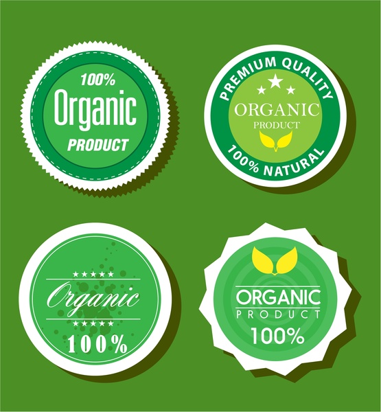 label produk organik set lingkaran gaya desain