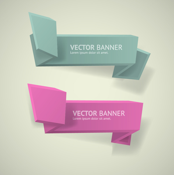 design de banners de comercial de origami