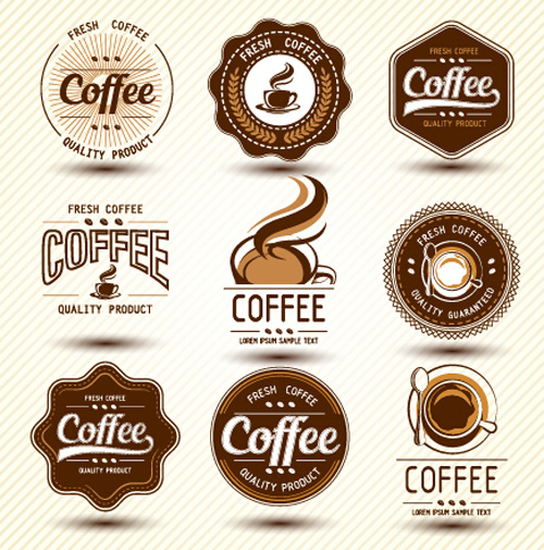 vettore di etichette caffè design originale