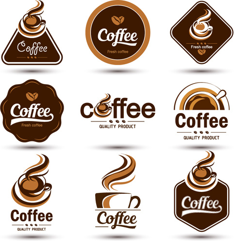 vettore di etichette caffè design originale