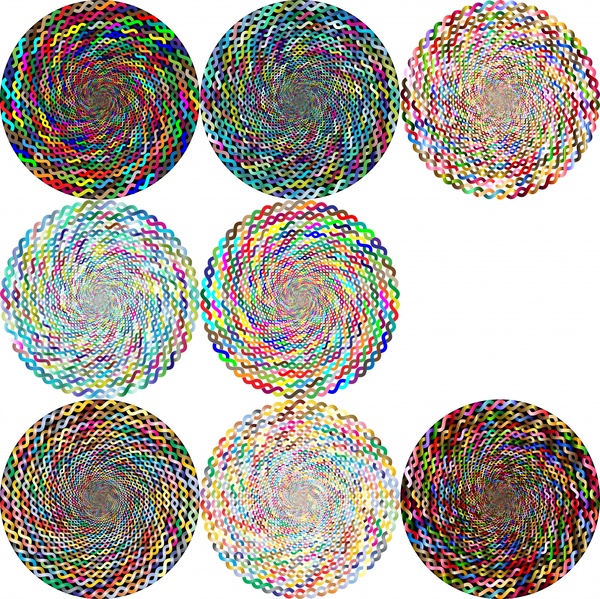 disegno ornamentale dei cerchi con colorata catena di interblocco
