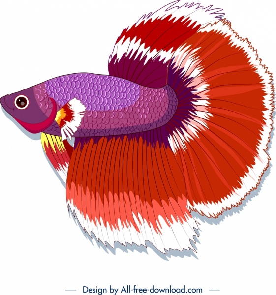 disegno variopinto dell'icona di pesci ornamentali