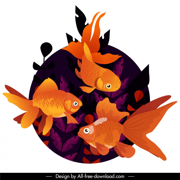ozdobne malowanie ryb pływanie goldfish szkic