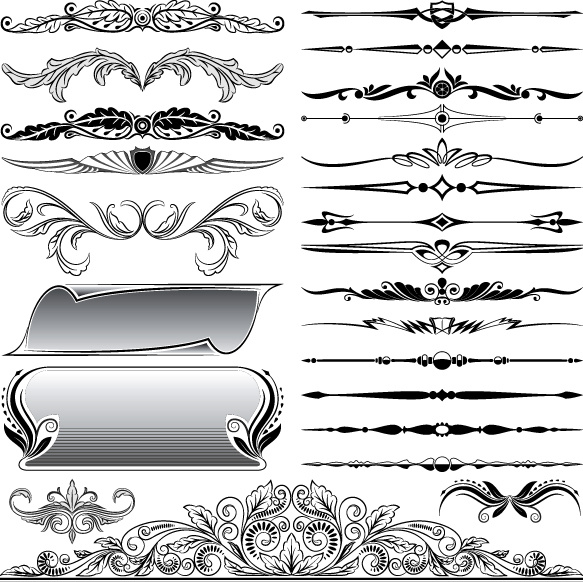 gráfico de fronteira de vetor de elementos de ornamentos