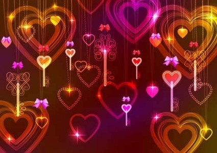 Ornamen jantung dengan valentine hari ilustrasi vektor