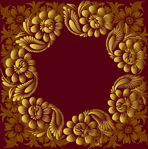 vetores de quadro decorativo floral ornamentado