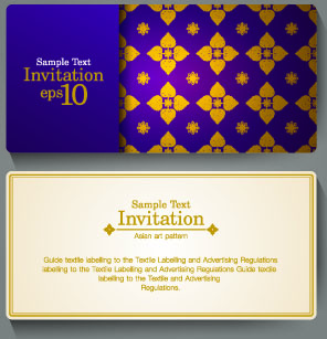 cartões de convite ornamentado projeto vector