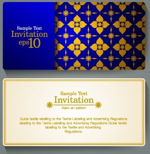 vector de diseño de tarjetas invitación recargado